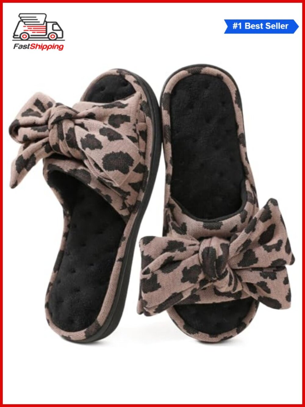✨ULTRAIDEAS Open Toe Slide Slippers Memory Foam Terrycloth Indoor Outdoor